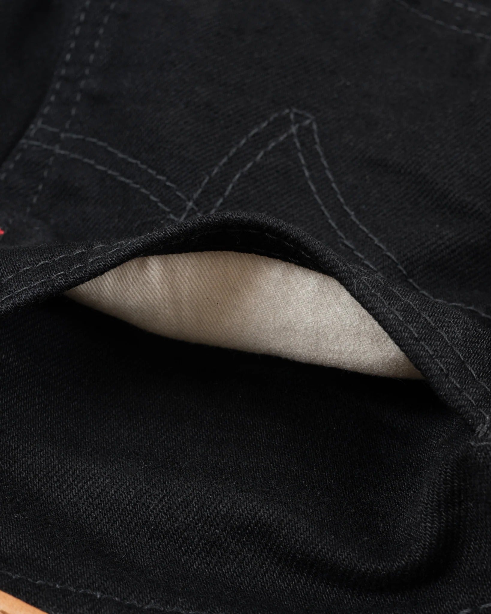 Iron Heart IH-634S-142bb 14oz Selvedge Denim Straight Cut Jeans - Black/Black
