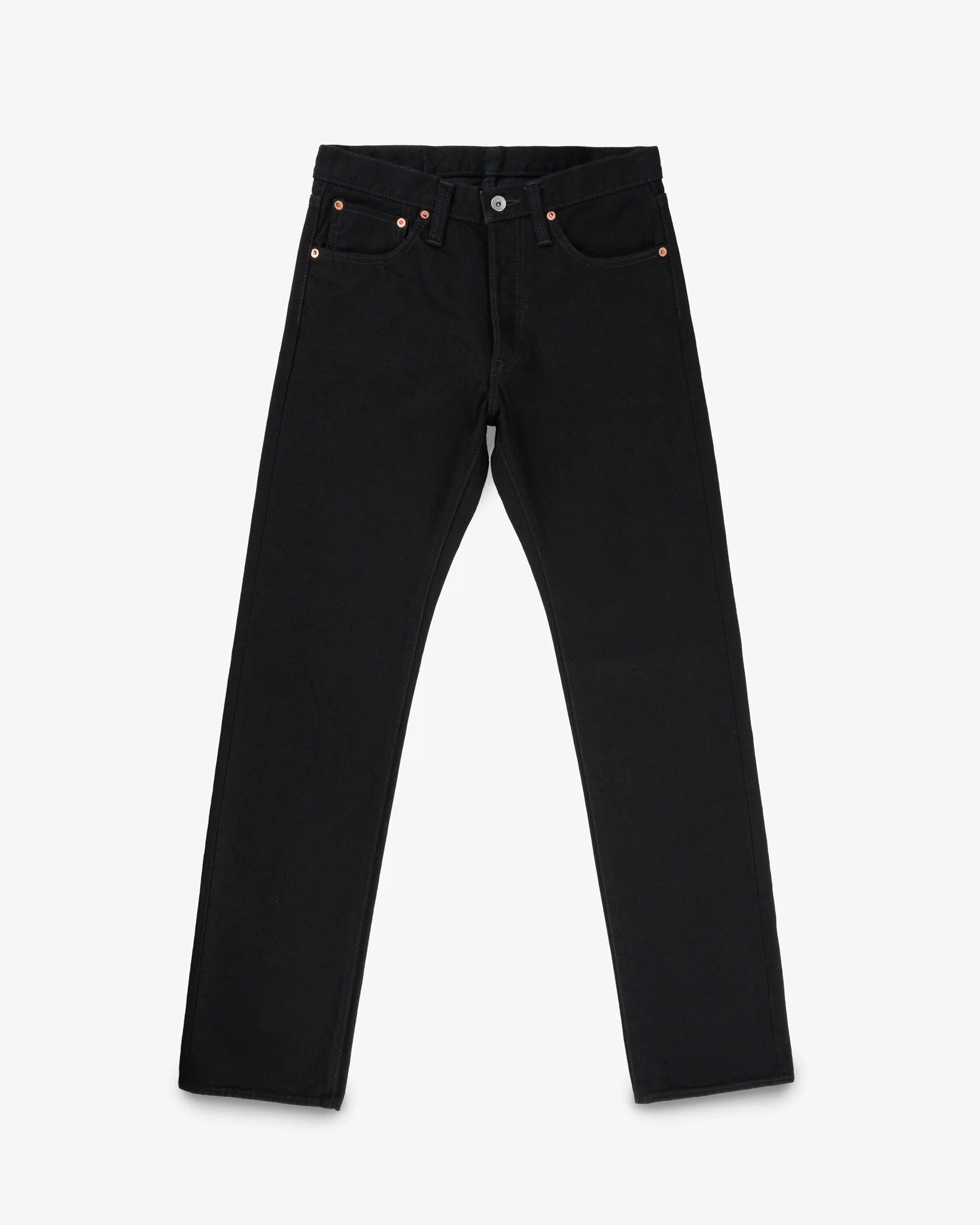 Iron Heart IH-634S-142bb 14oz Selvedge Denim Straight Cut Jeans - Black/Black