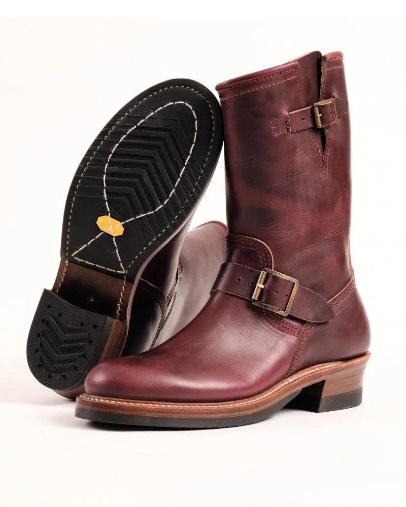 (Pre-Order FW26) John Lofgren Wabash Engineer Boots - Horween CXL Burgundy