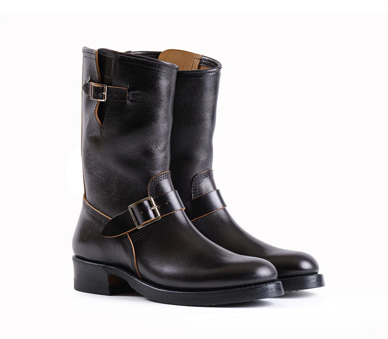 John Lofgren Wabash Engineer Boots - Limited Edition Shinki Hikaku Horsebutt Black