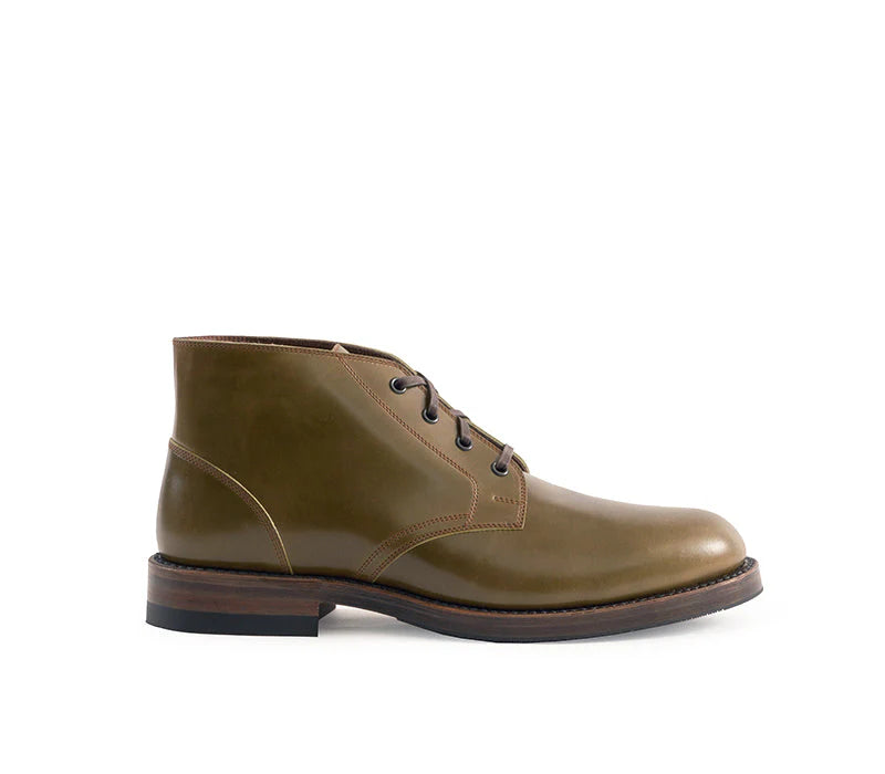 (Pre-Order SS26) John Lofgren Steadfast Chukka Boots - Shinki Hikaku Shell Cordovan Olive