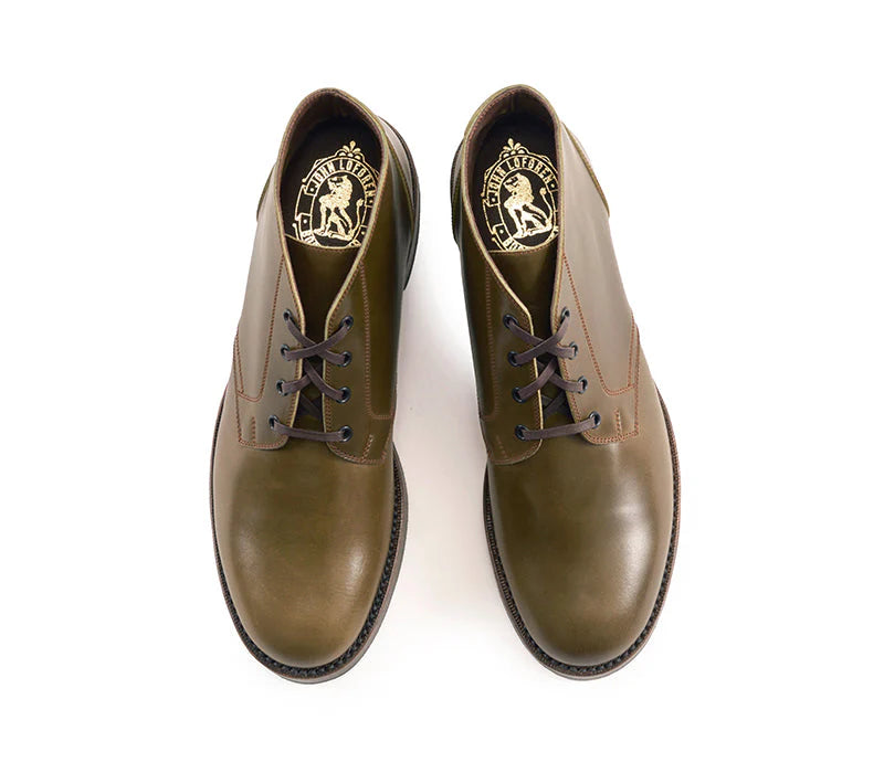 (Pre-Order SS26) John Lofgren Steadfast Chukka Boots - Shinki Hikaku Shell Cordovan Olive