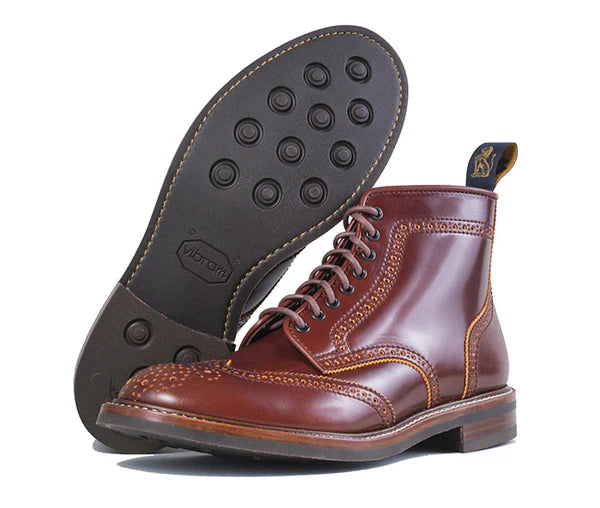 (Pre-Order FW25) John Lofgren Glover Brogues - Shinki Hikaku Shell Cordovan Cognac