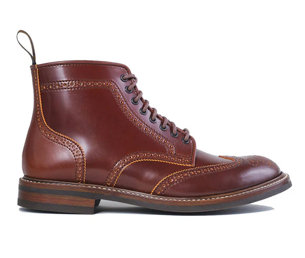(Pre-Order FW25) John Lofgren Glover Brogues - Shinki Hikaku Shell Cordovan Cognac