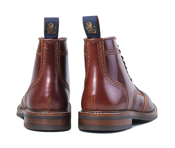(Pre-Order FW25) John Lofgren Glover Brogues - Shinki Hikaku Shell Cordovan Cognac