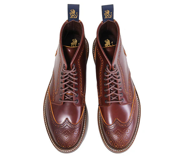(Pre-Order FW25) John Lofgren Glover Brogues - Shinki Hikaku Shell Cordovan Cognac