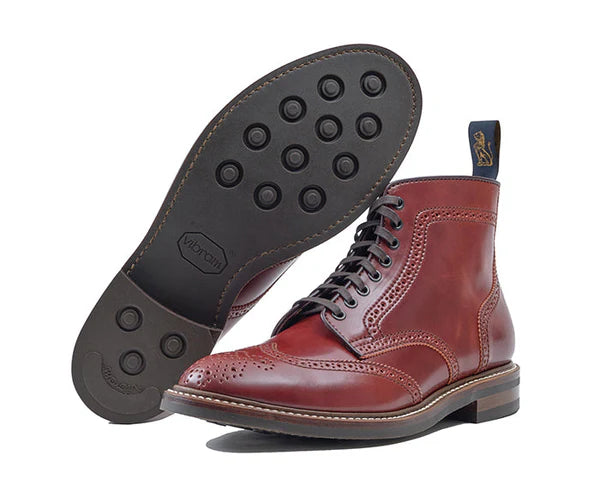 (Pre-Order FW25) John Lofgren Glover Brogues - Shinki Hikaku Shell Cordovan Red Brown