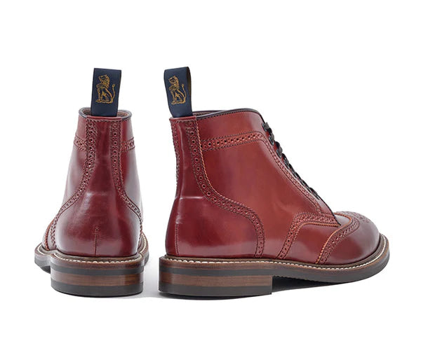 (Pre-Order FW25) John Lofgren Glover Brogues - Shinki Hikaku Shell Cordovan Red Brown