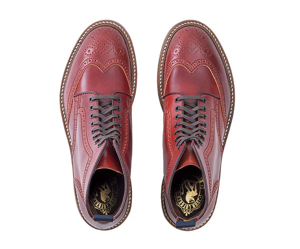 (Pre-Order FW25) John Lofgren Glover Brogues - Shinki Hikaku Shell Cordovan Red Brown