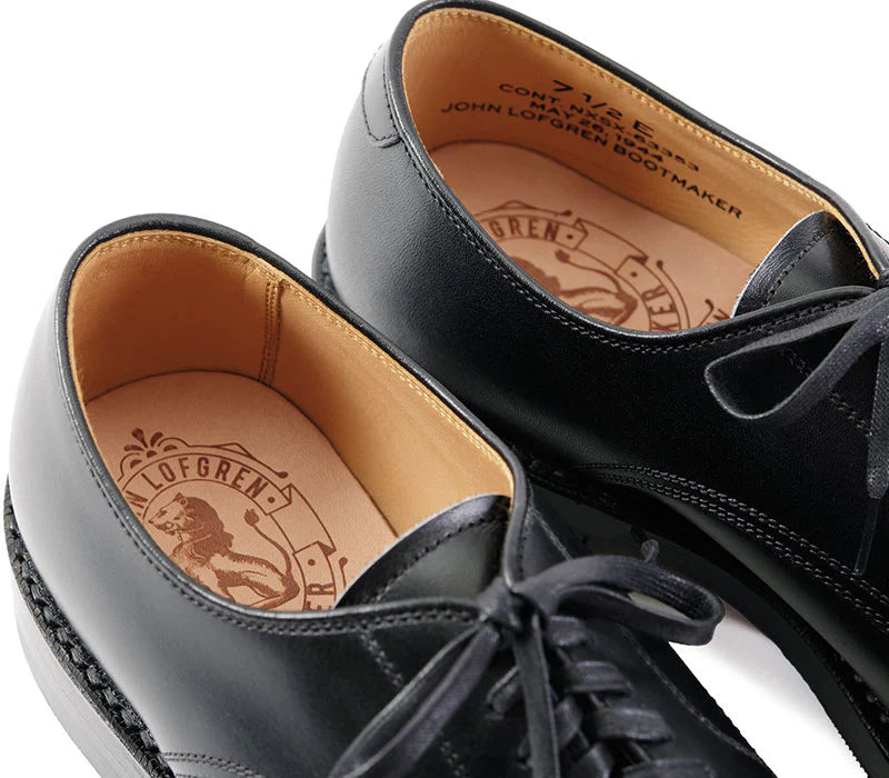 John Lofgren USN Low Quarter Shoes - French Calfskin Black
