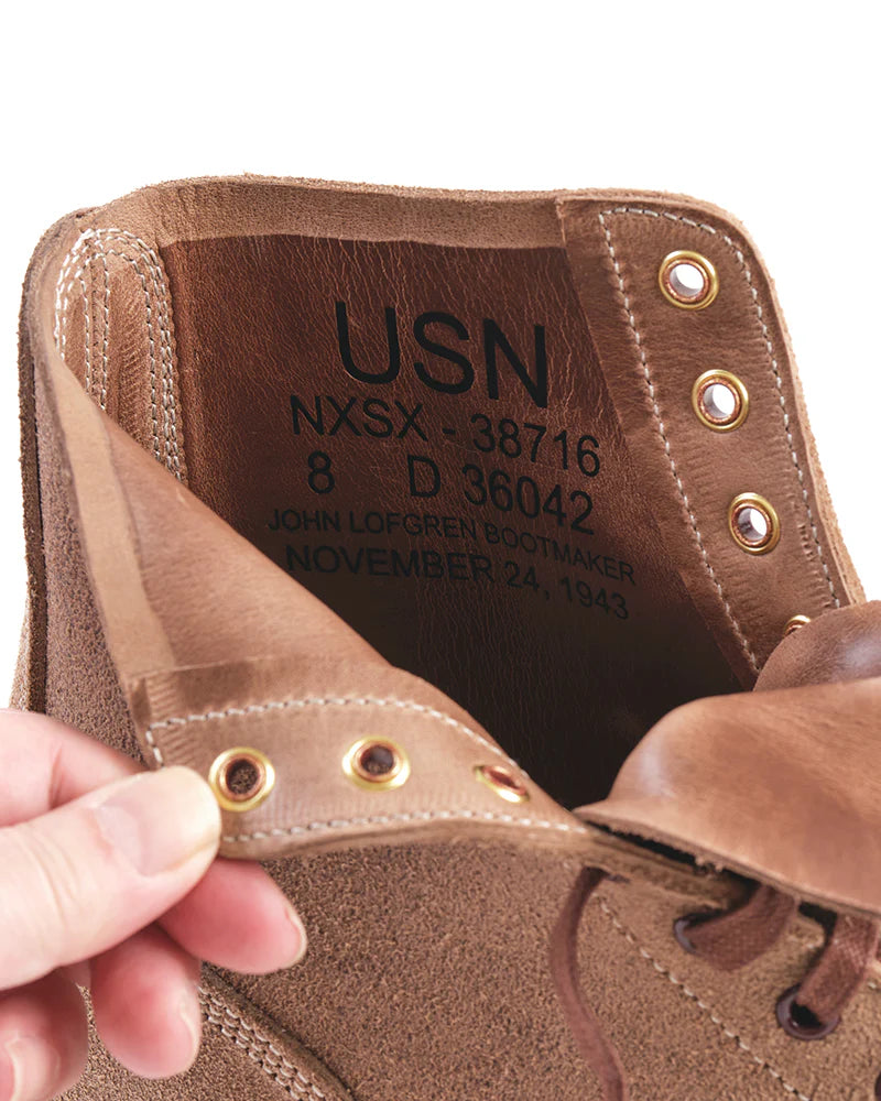 (Pre-Order FW26) John Lofgren US Navy N-1 Field Shoes Boondockers - Natural Roughout Horween CXL