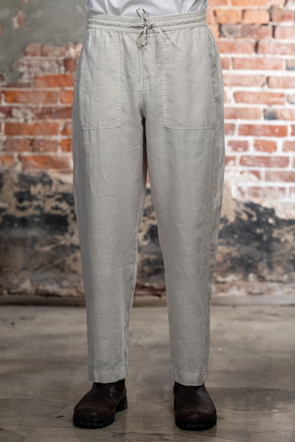 Merz b. Schwanen PANTS05LI Linen Workers Drawstring Pants - Light Merz b. Schwanen PANTS05LI Linen Workers Drawstring Pants - Light