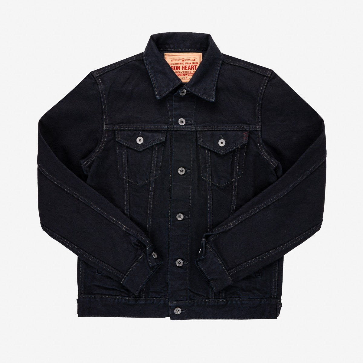 Iron Heart IH-526-142OD 14oz Selvedge Denim Modified Type III Jacket - Indigo Overdyed Black