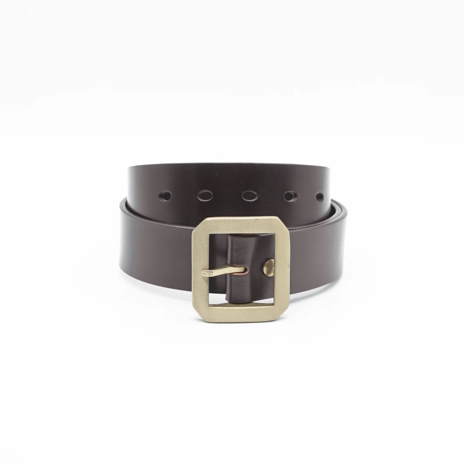 Obbi Good Label Single Prong Garrison Buckle Leather Belt - Brown