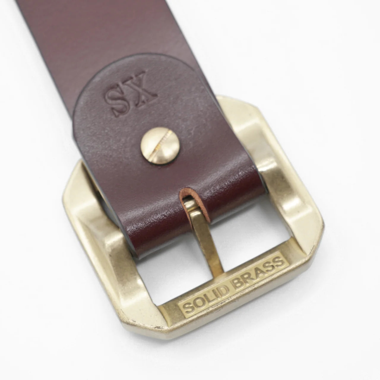 Obbi Good Label Single Prong Garrison Buckle Leather Belt - Tan