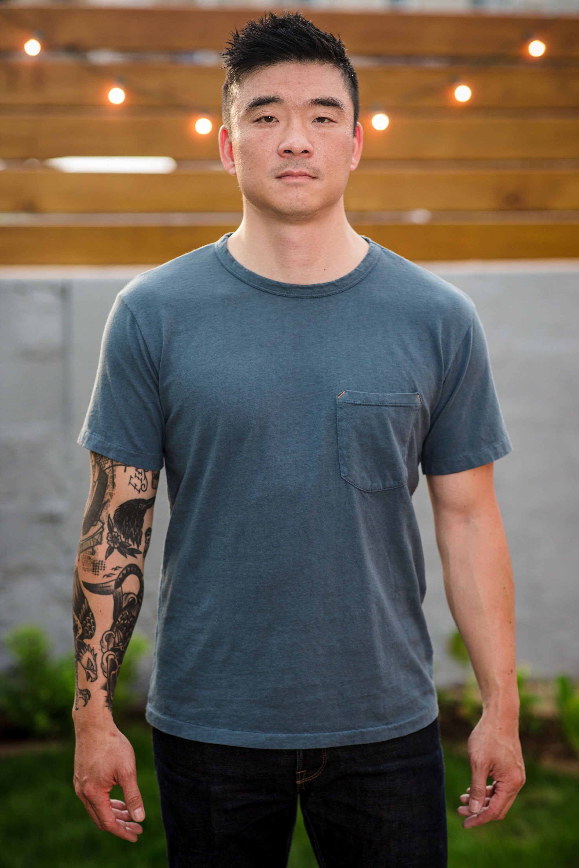 Freenote Cloth 9oz Pocket T-Shirt - Blue