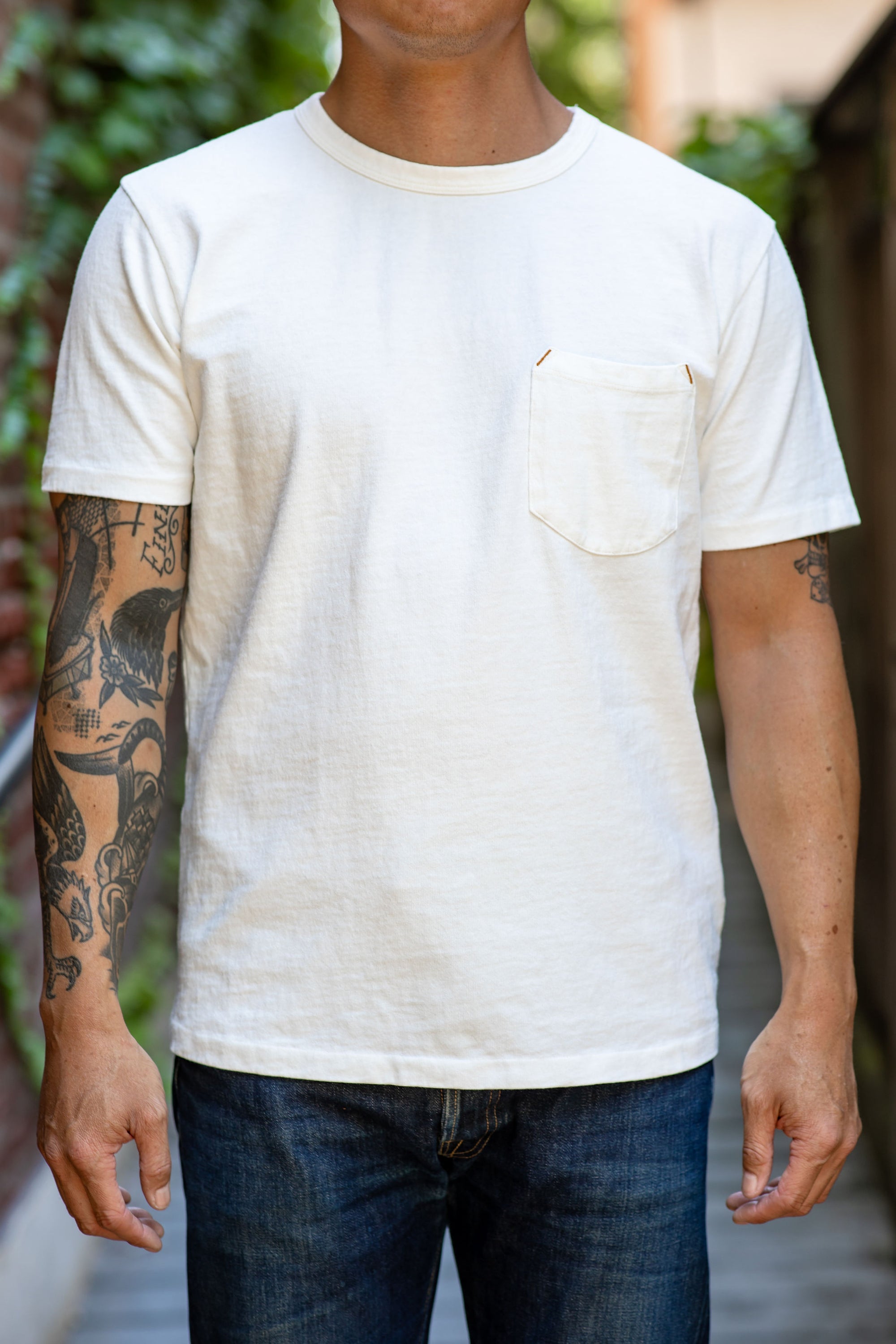 Freenote Cloth 13oz Pocket T-Shirt - White