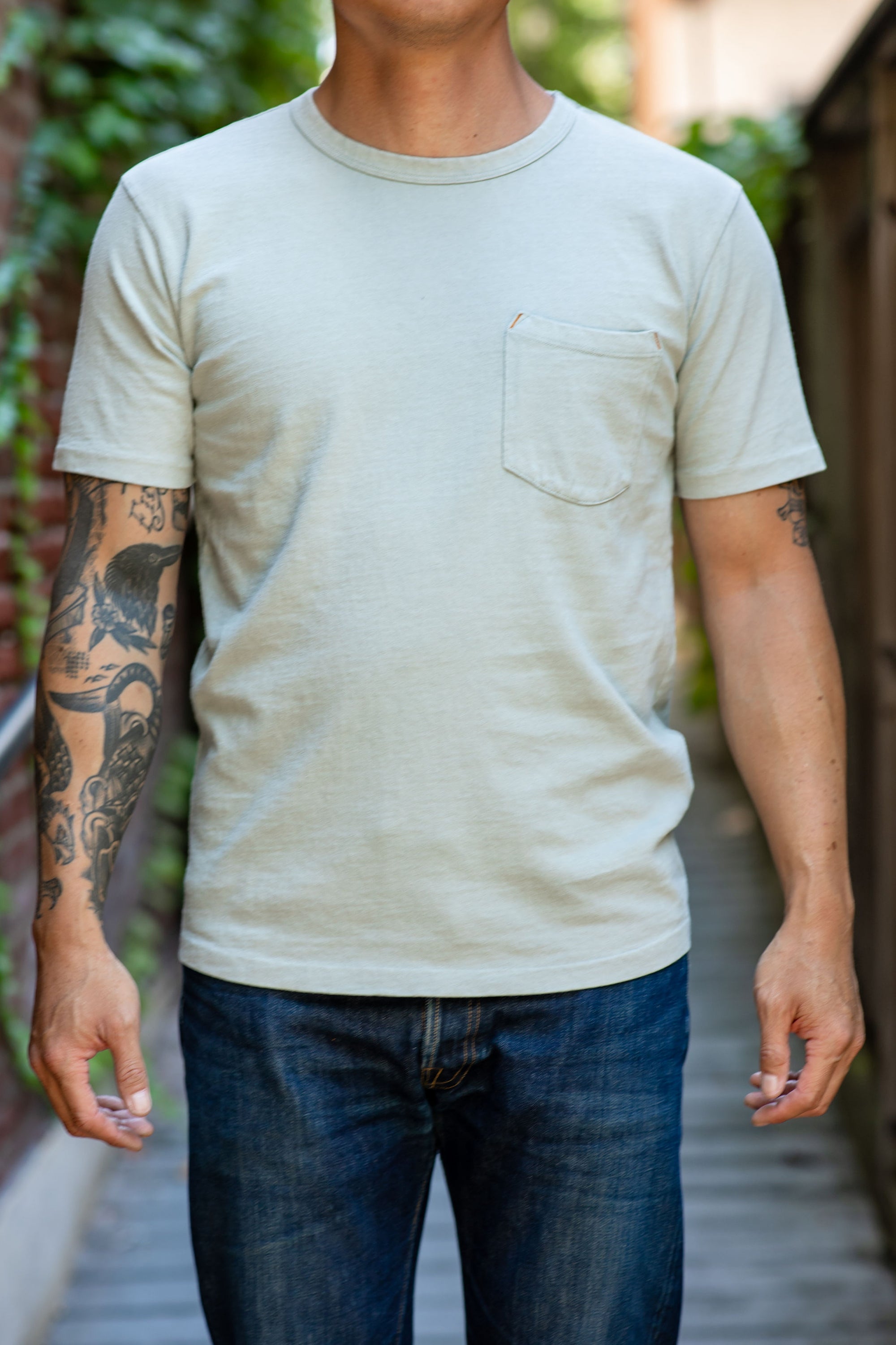 Freenote Cloth 13oz Pocket T-Shirt - Sage