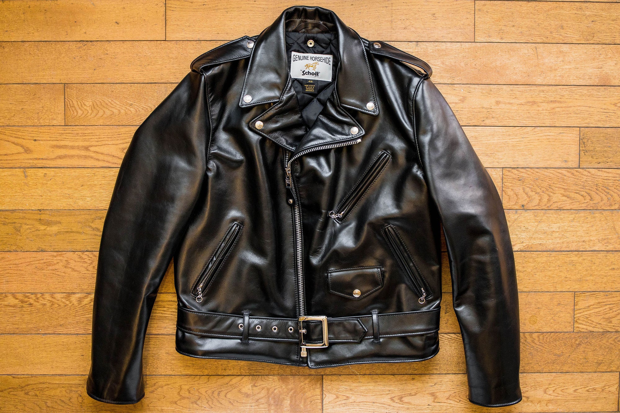 Schott NYC 618HH Horsehide Perfecto Leather Jacket Black