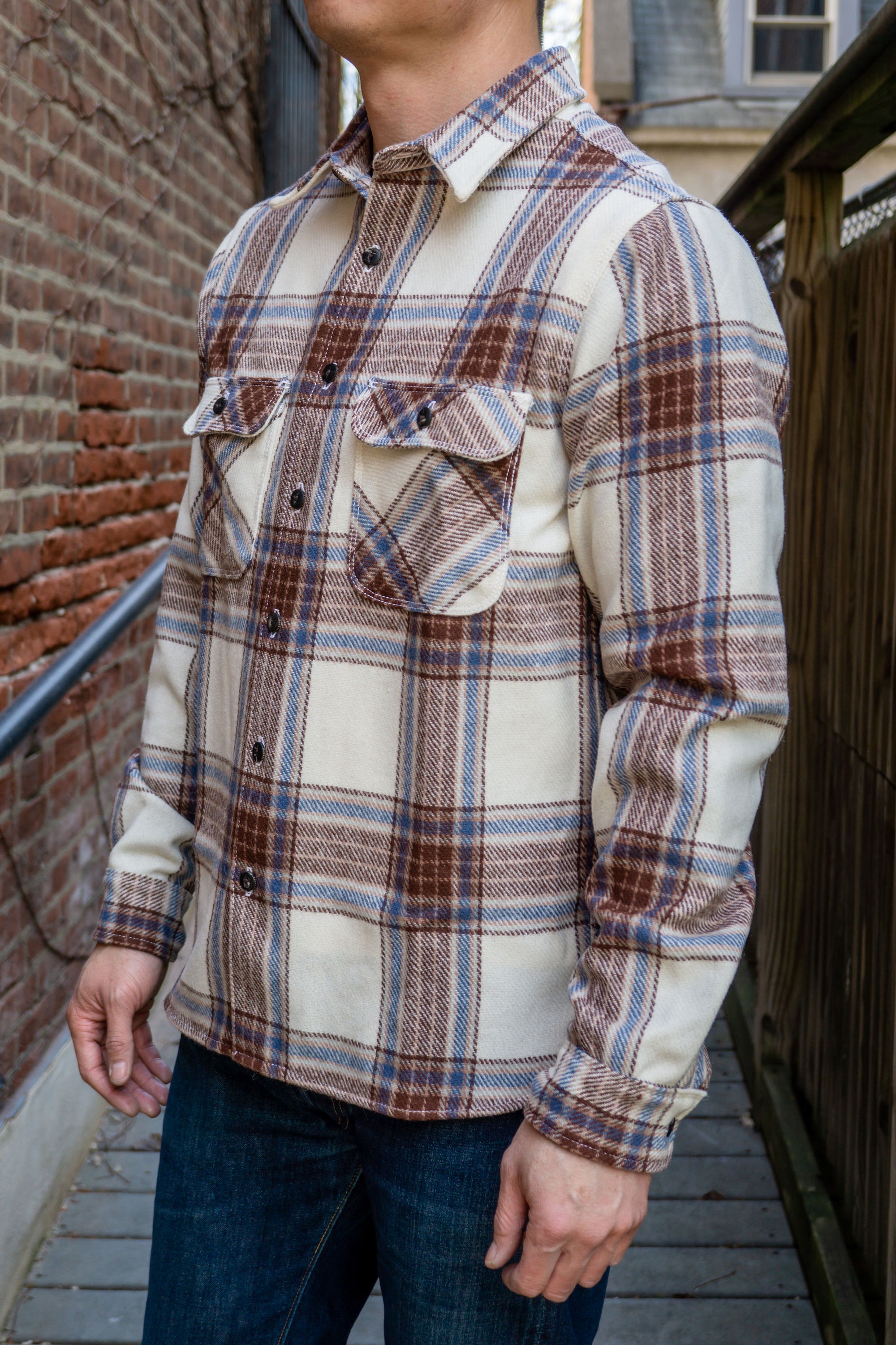 Freenote Cloth Benson - Ivory Wool Plaid