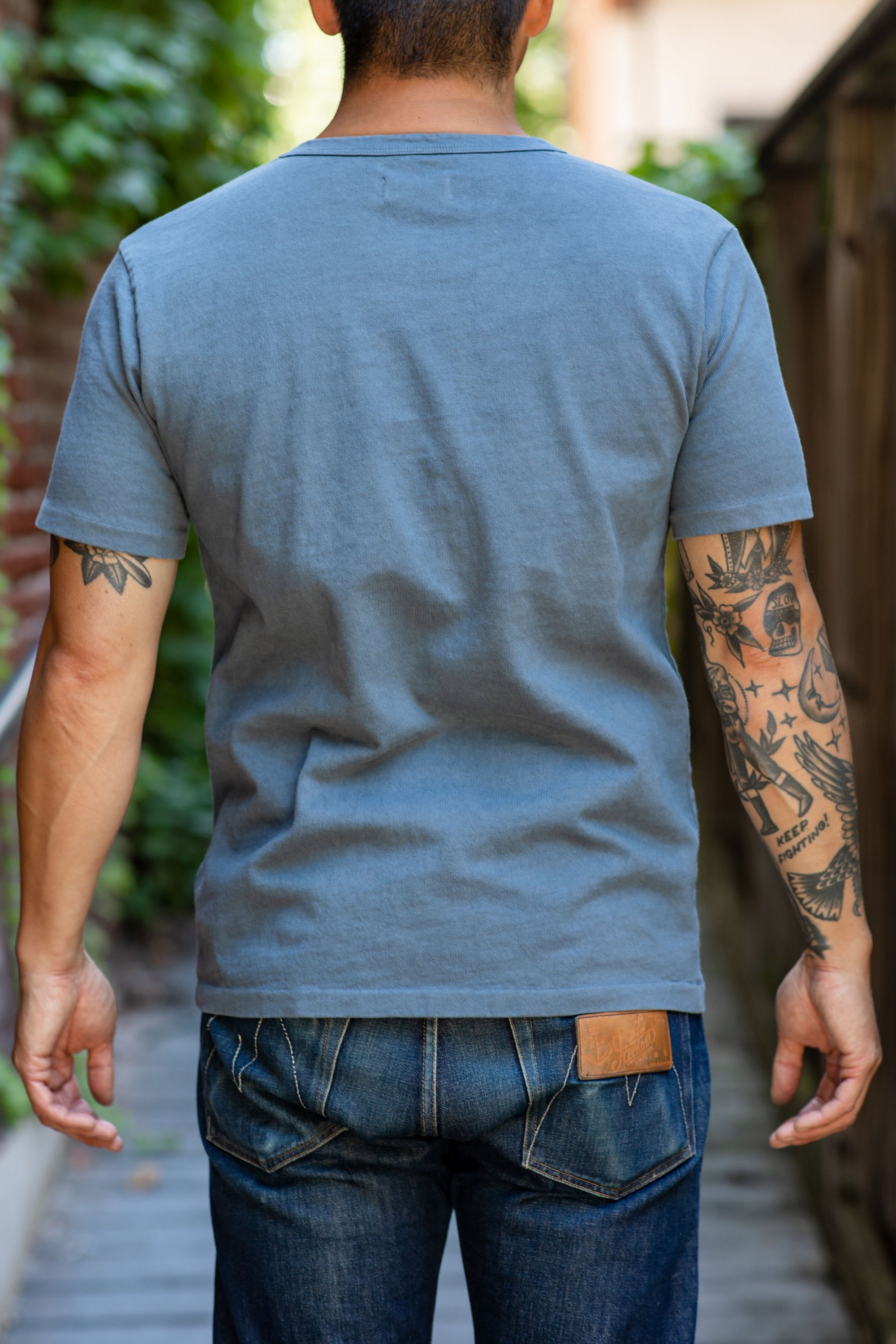 Freenote Cloth 13oz Pocket T-Shirt - Faded Blue