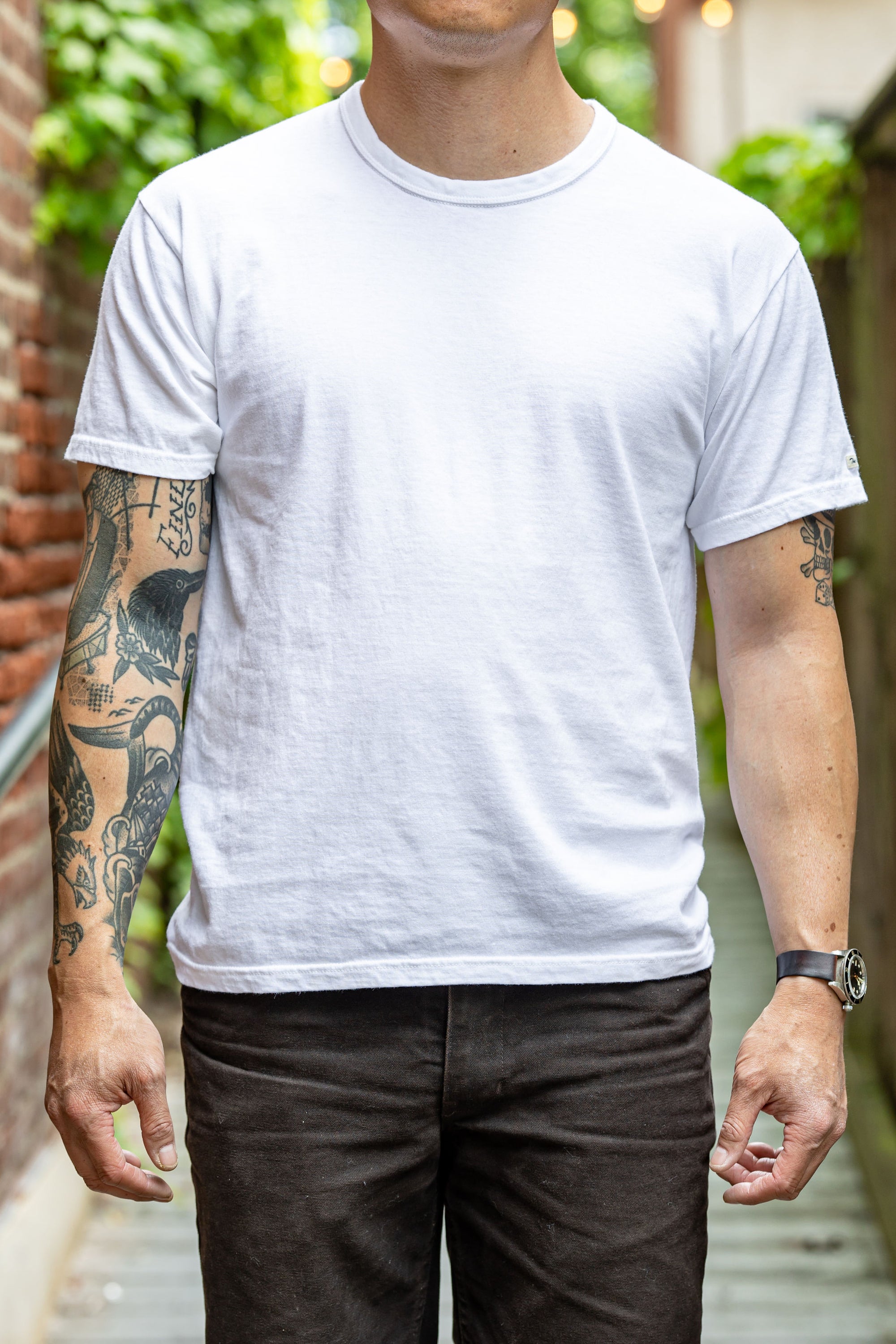 The Flat Head TKC Plain Loopwheeled T-Shirt - White