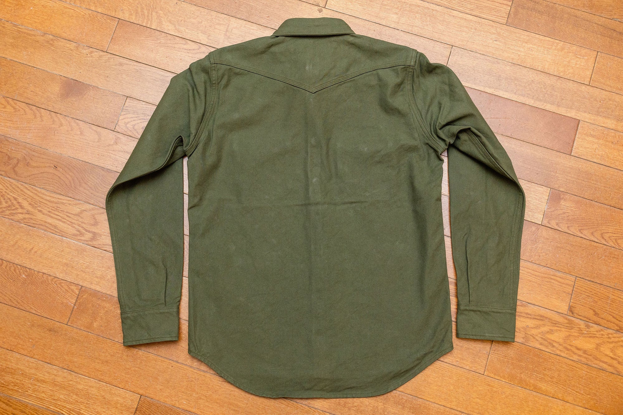 Iron Heart IHSH-235-OLV Military Serge Western Shirt - Olive Drab Green