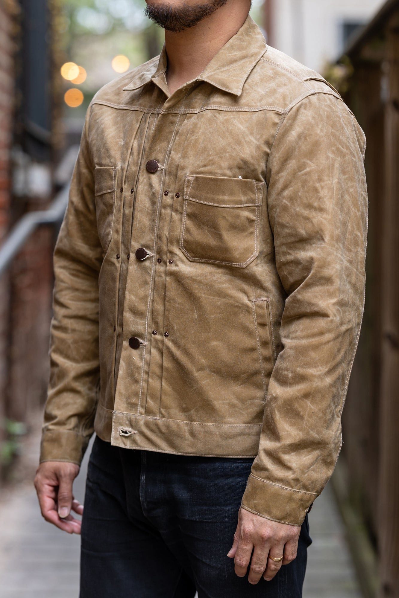 Freenote Cloth Riders Jacket Waxed Canvas - Tumbleweed - Franklin & Poe