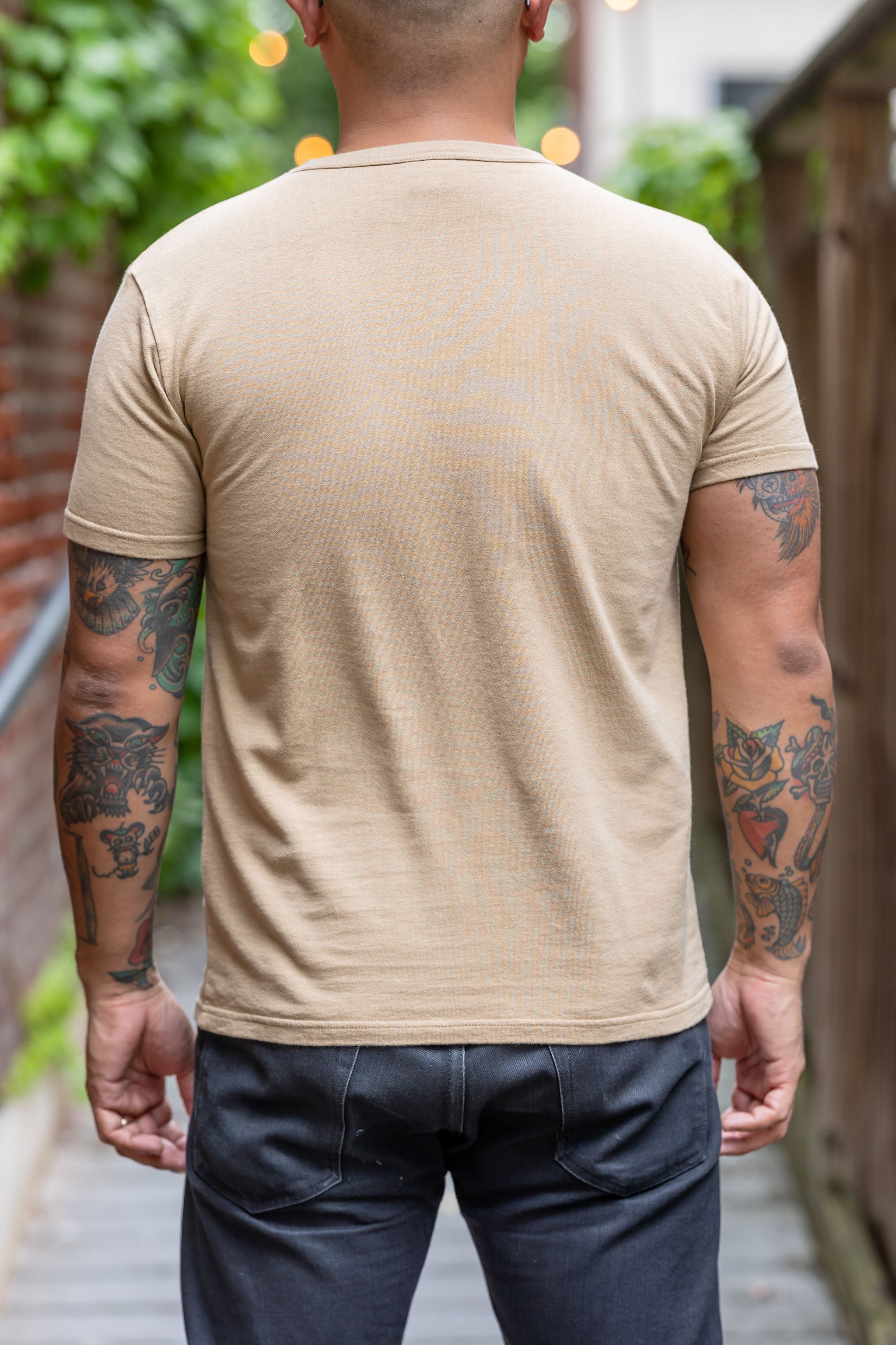 Samurai Ripened Cotton Loopwheel Inlay Solid Tee - Beige