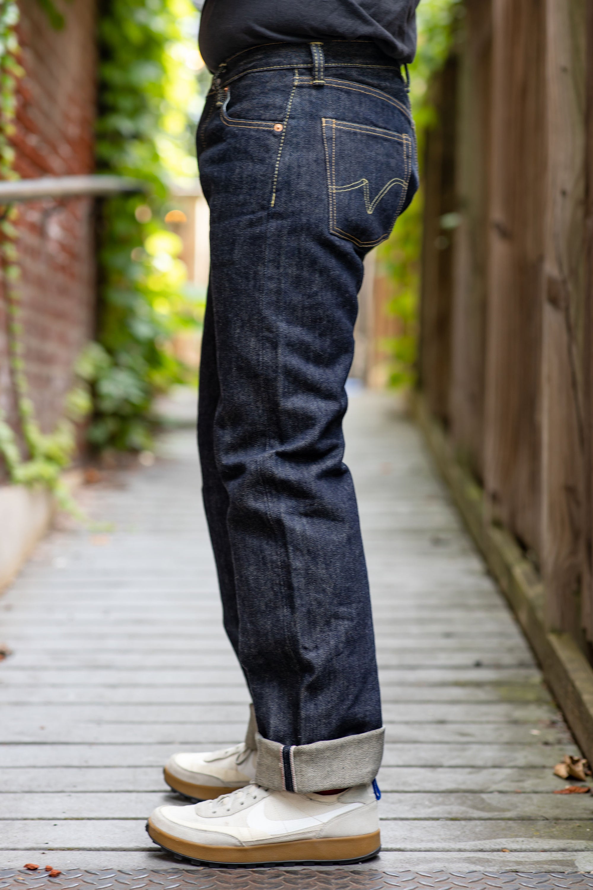 14oz Selvedge Denim Straight Cut Jeans - Indigo/Black