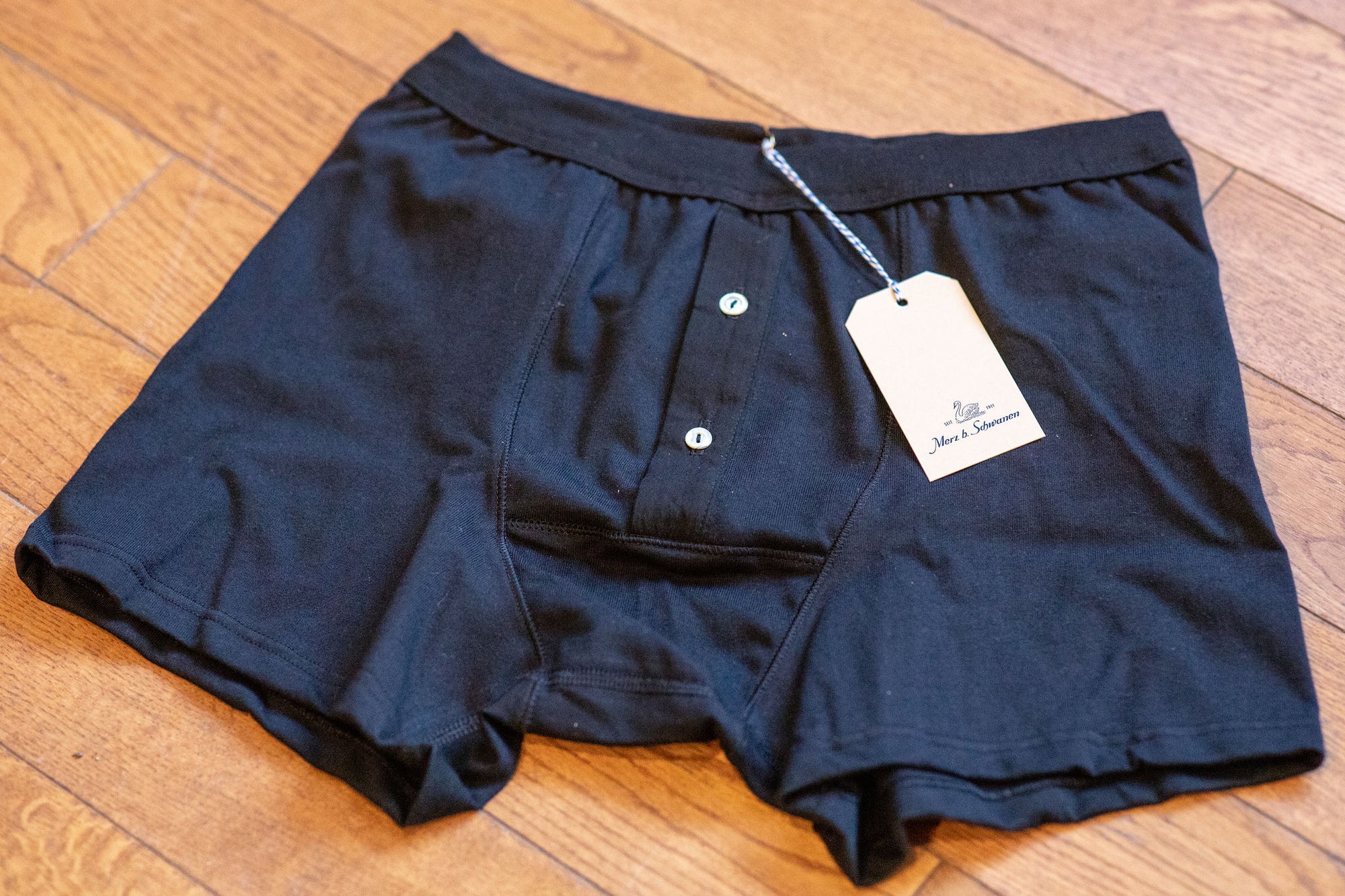 Merz b. Schwanen 255 Button Facing Underpants - Deep Black - Franklin & Poe