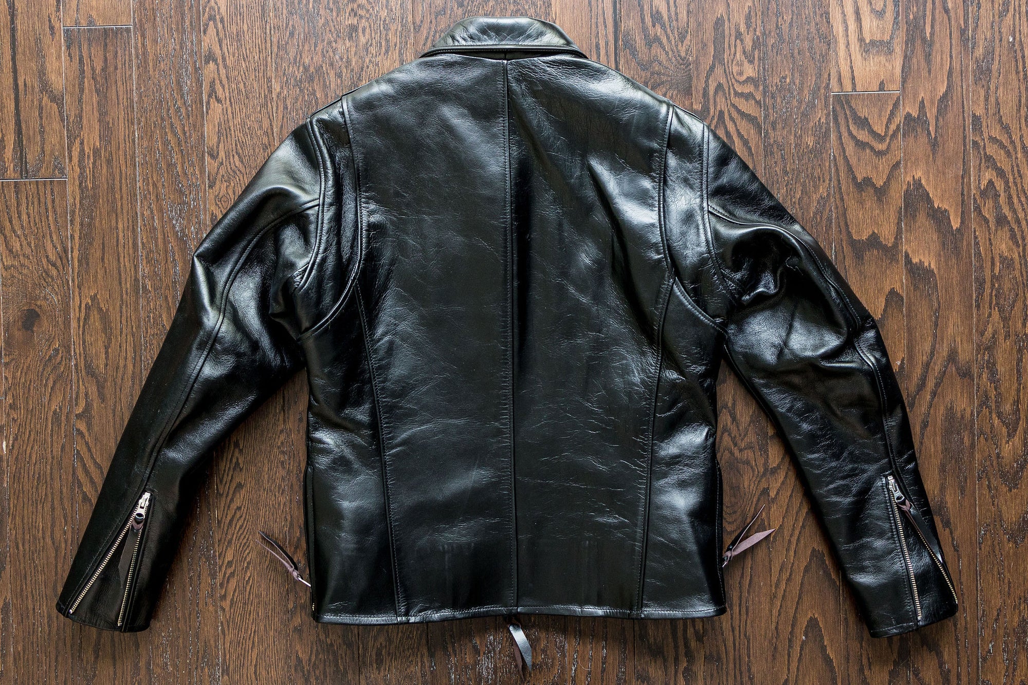 Iron Heart IHJ-54-BLK Japanese Horsehide Rider's Jacket with Collar - Black