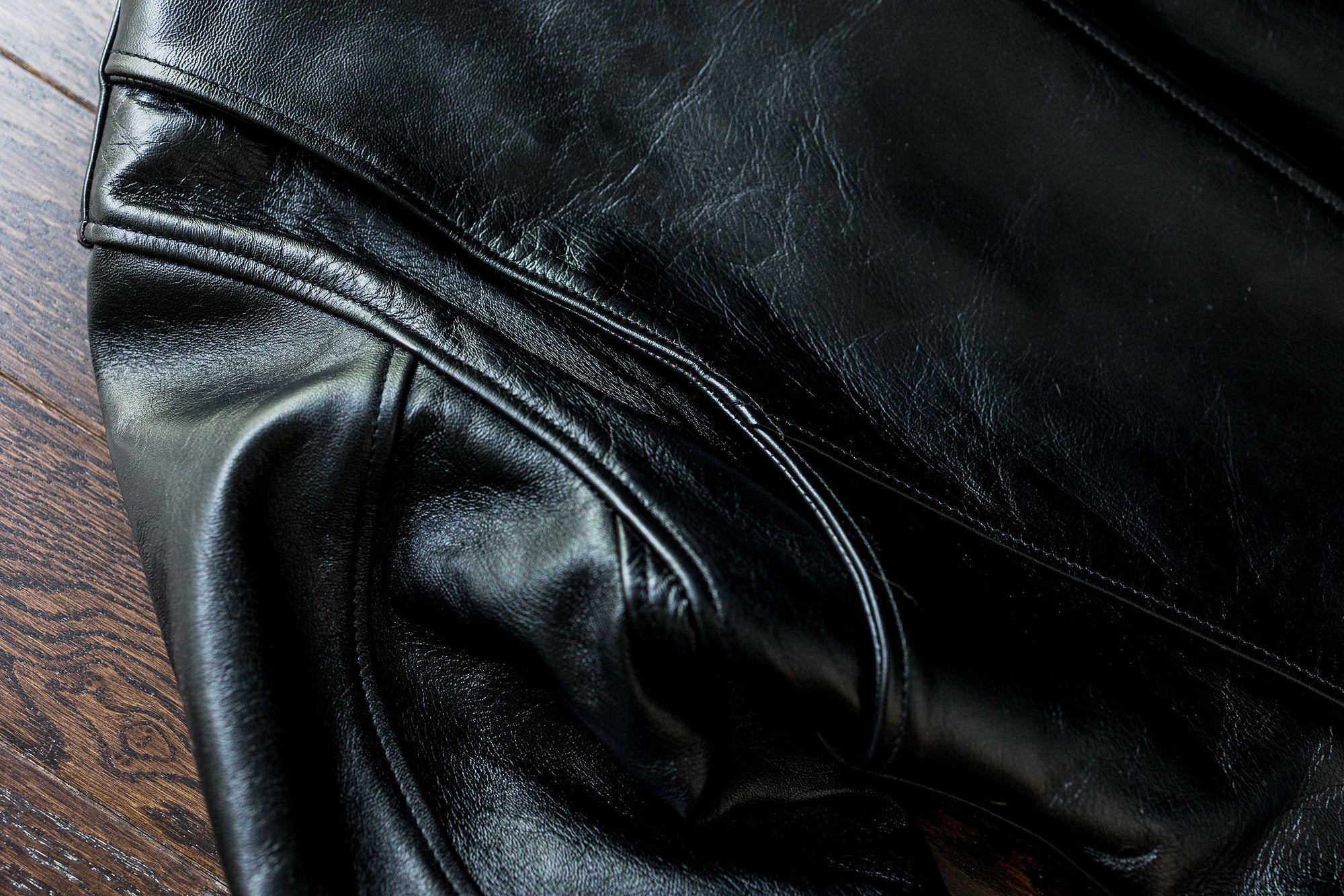 Iron Heart IHJ-54-BLK Japanese Horsehide Rider's Jacket with Collar - Black