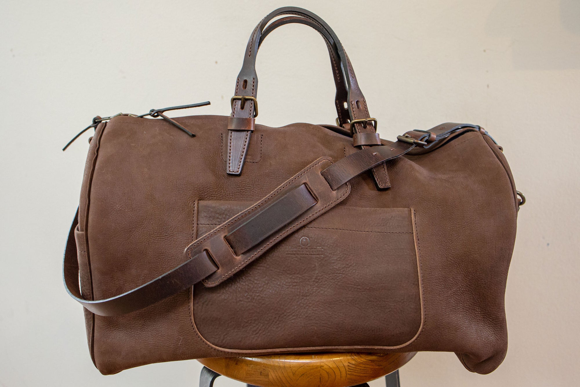 BLEU DE CHAUFFE Full-Grain Leather Weekend Bag for Men