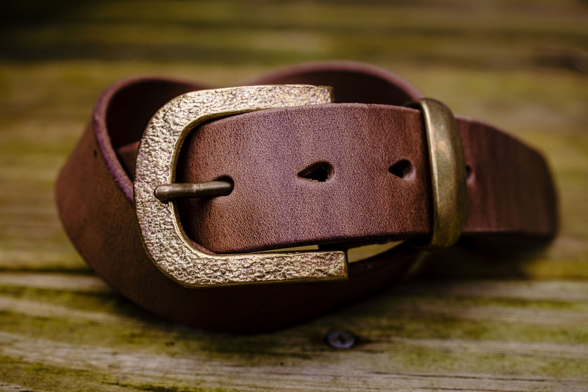 Hollows Leather Trail Belt - Natural Chromexcel Brass Buckle