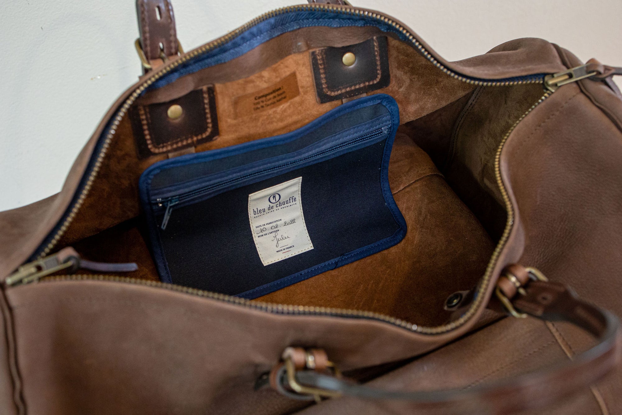 Bleu de Chauffe Hobo Travel Bag - Waxed Coffee