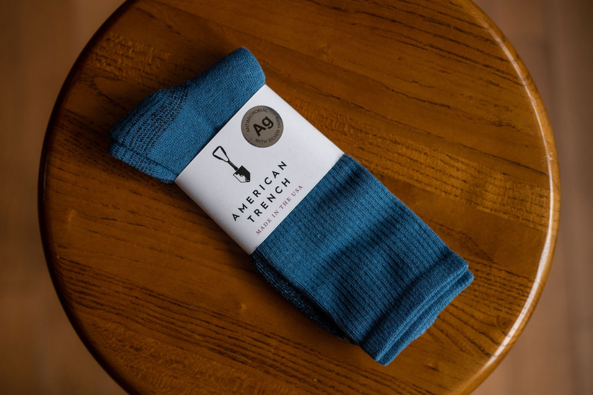 American Trench Silver Crew Socks