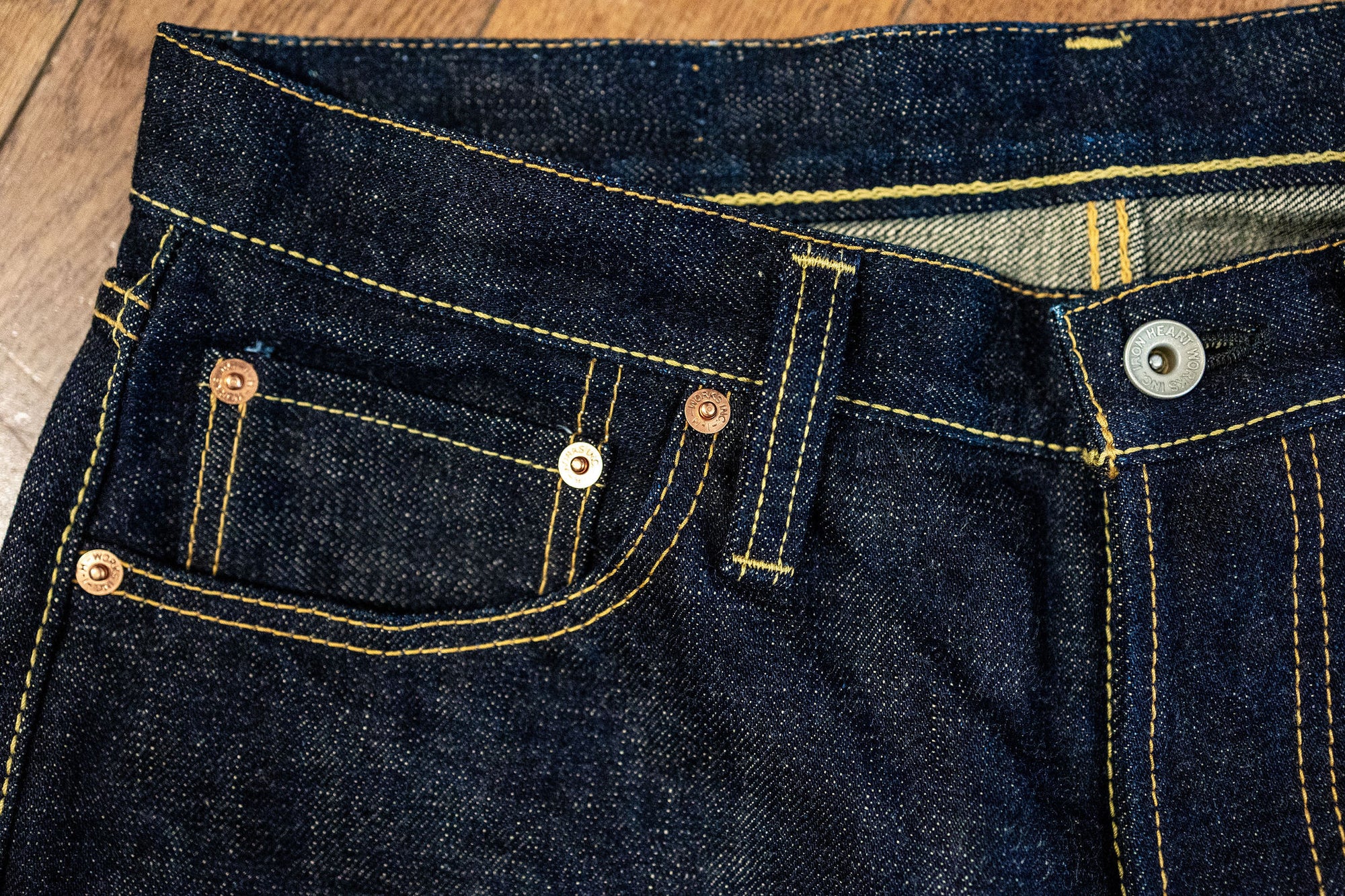 Iron Heart IH-634S-18 18oz Vintage Selvedge Denim Straight Cut Jeans - Indigo
