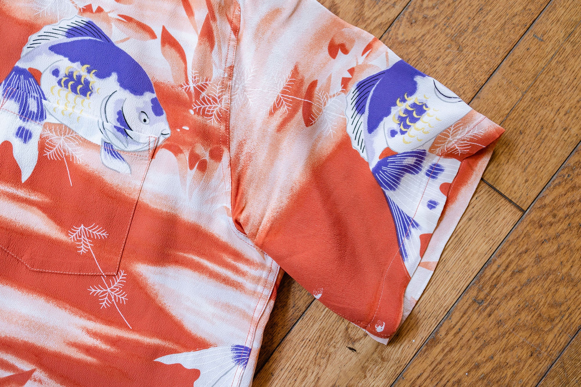 Sun Surf Goldfish S/S Rayon Hawaiian Shirt - Orange