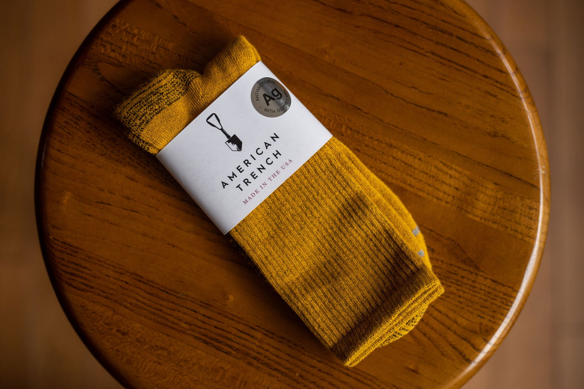 American Trench Silver Crew Socks