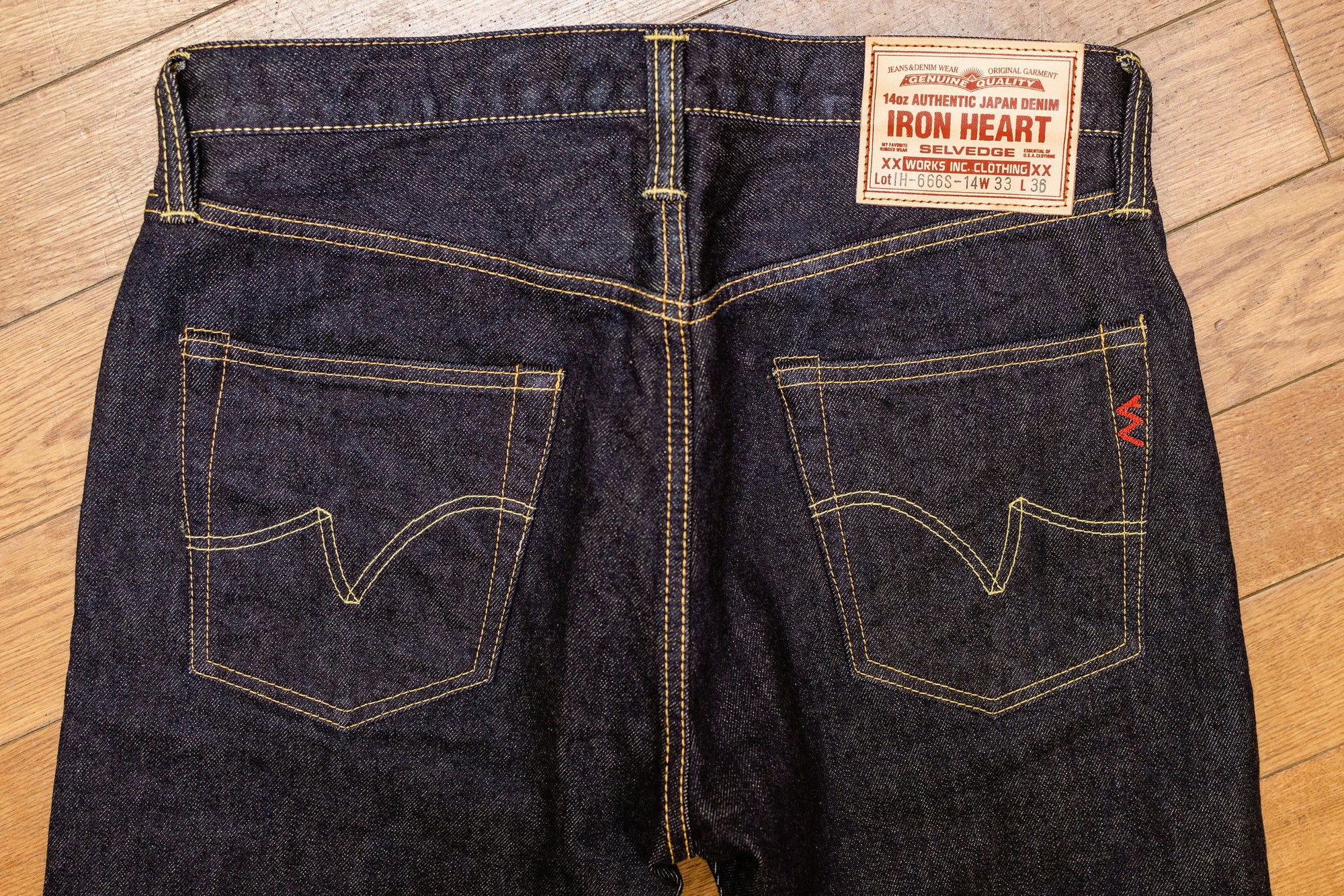 Iron Heart IH-666S-142 14oz Selvedge Denim Slim Straight Cut Jeans - Indigo