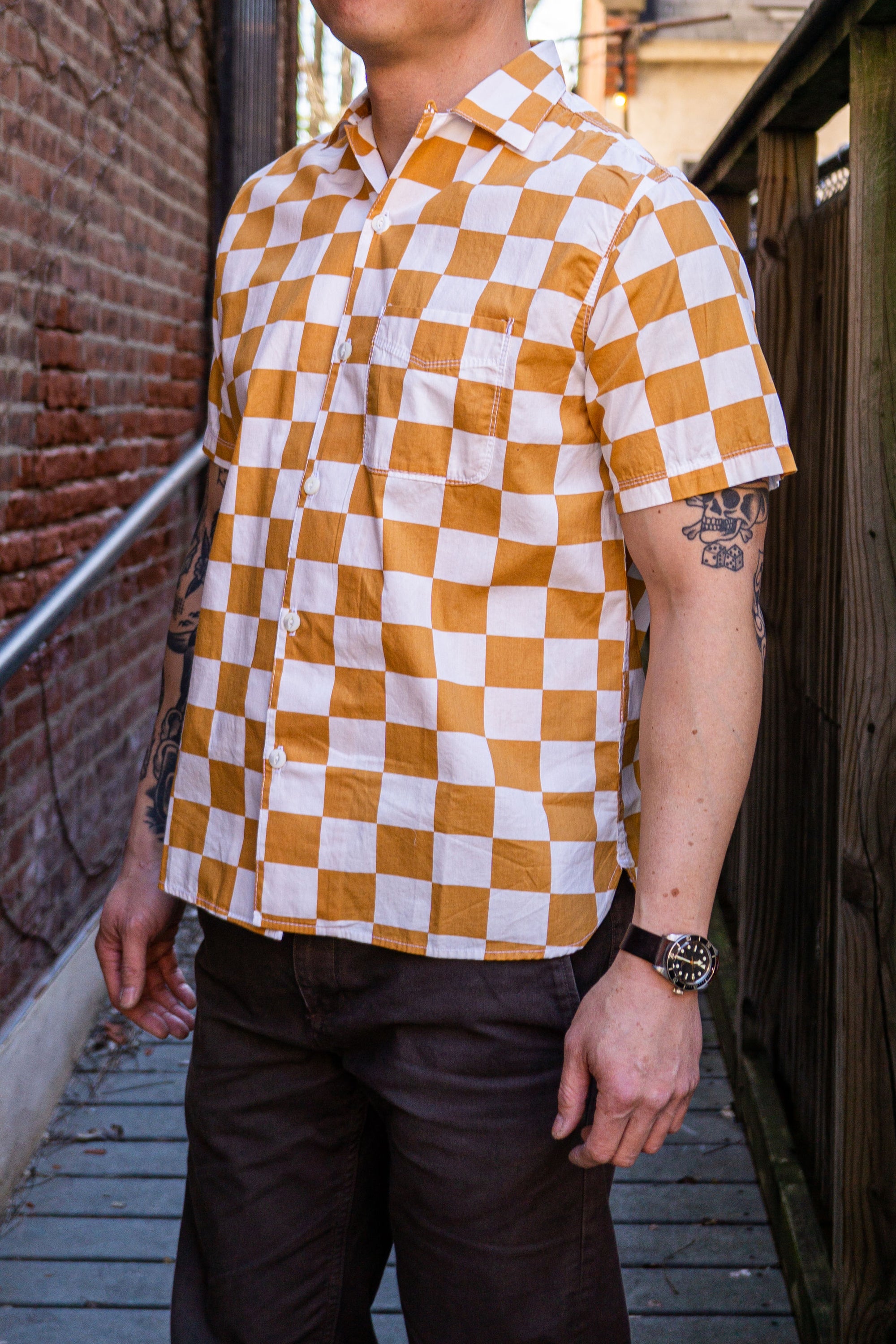 Freenote Cloth Hawaiian - Mustard Check