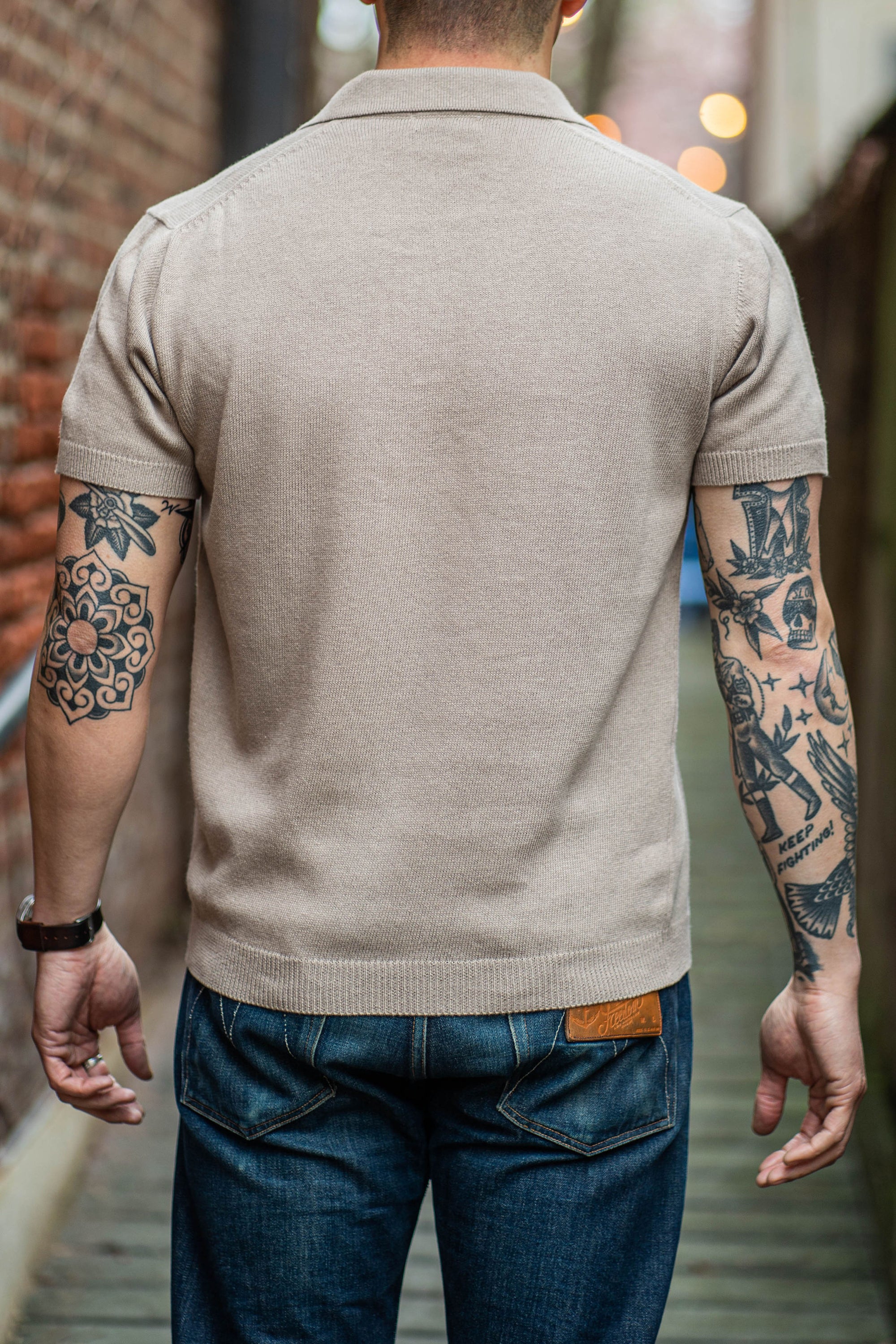 Knit Polo ~ Tan – 3sixteen