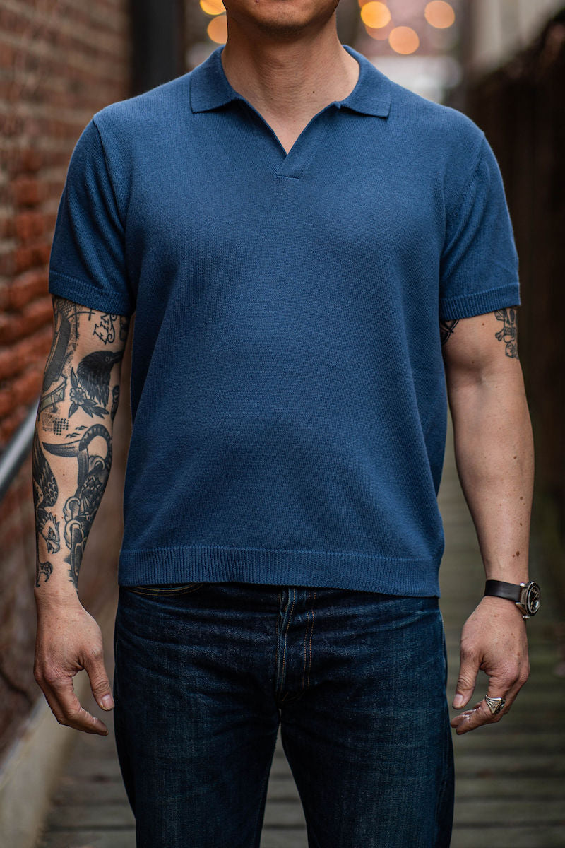 3sixteen Knit Polo Slate Franklin & Poe