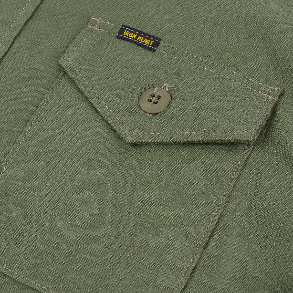 Iron Heart IHSH-328-GRN 7oz Back Satin Military CPO Shirt - Green