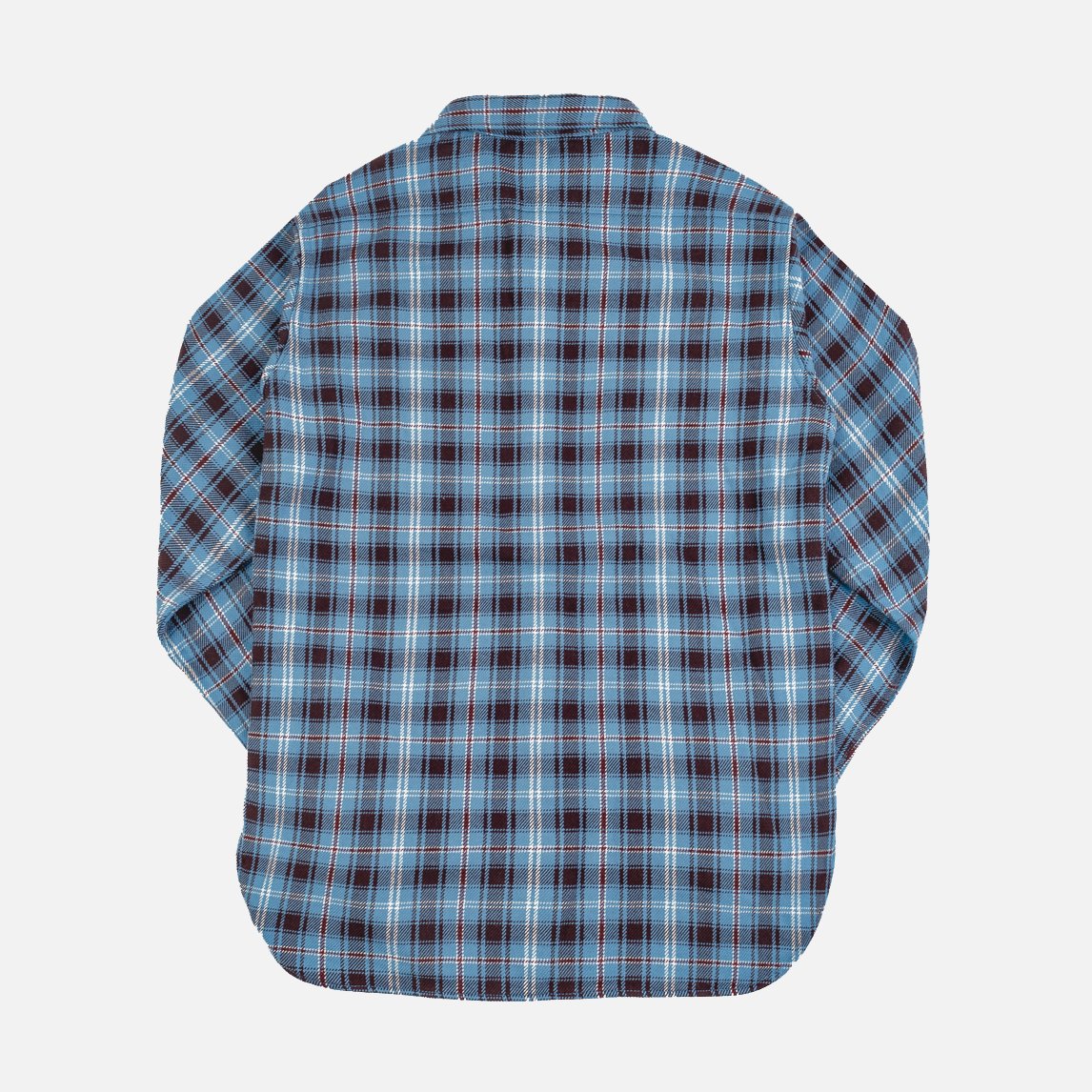 Iron Heart IHSH-339-SAX Ultra Heavy Flannel Blanket Check Work Shirt - Sax Blue