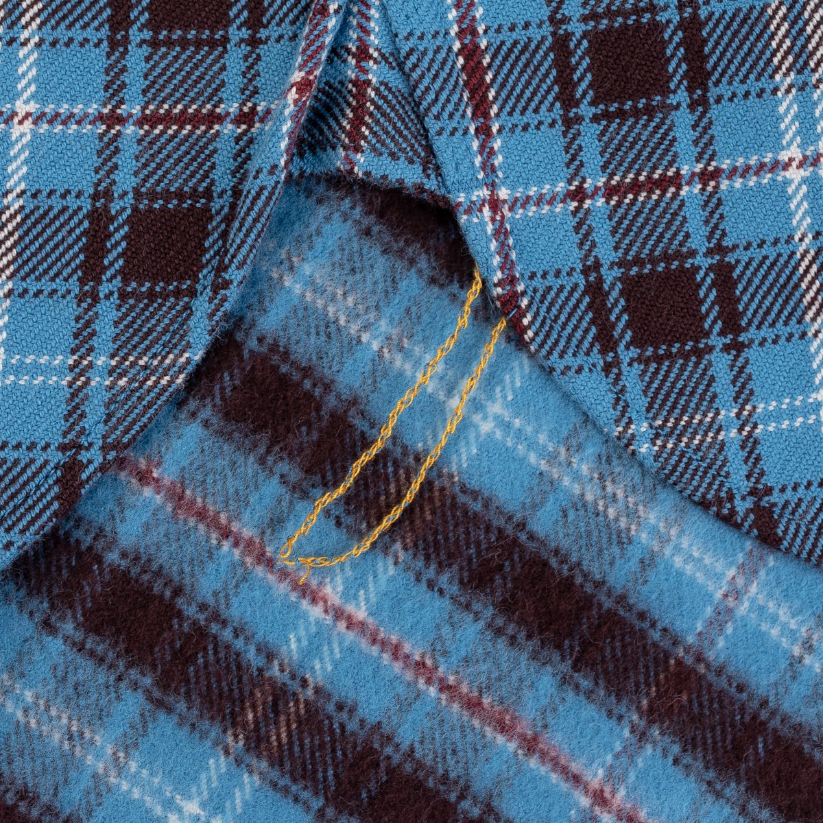 Iron Heart IHSH-339-SAX Ultra Heavy Flannel Blanket Check Work Shirt - Sax Blue