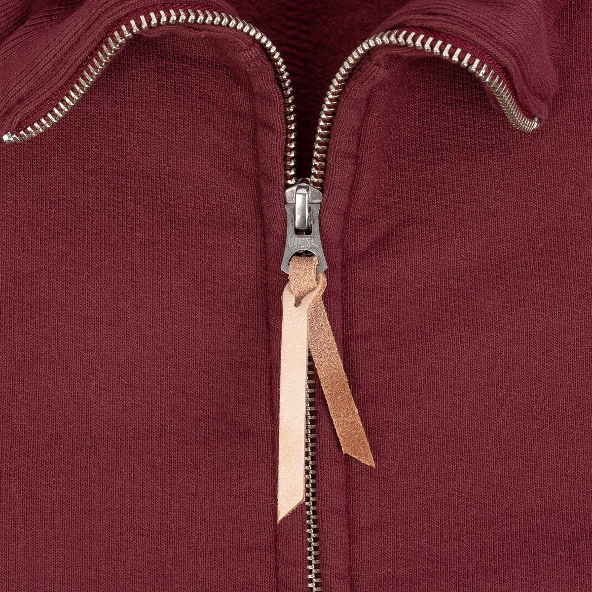 Iron Heart IHSW-11-BUR 14oz Ultra Heavyweight Loopwheel Cotton Zip Up  Sweater - Burgundy