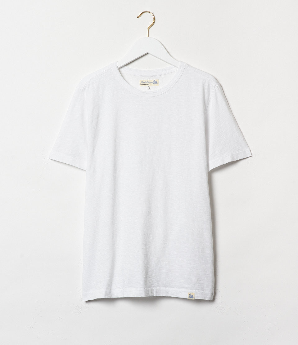 Merz b. Schwanen SCT04 Good Basics 5.8oz Relaxed Fit Pima Slub T-Shirt - White