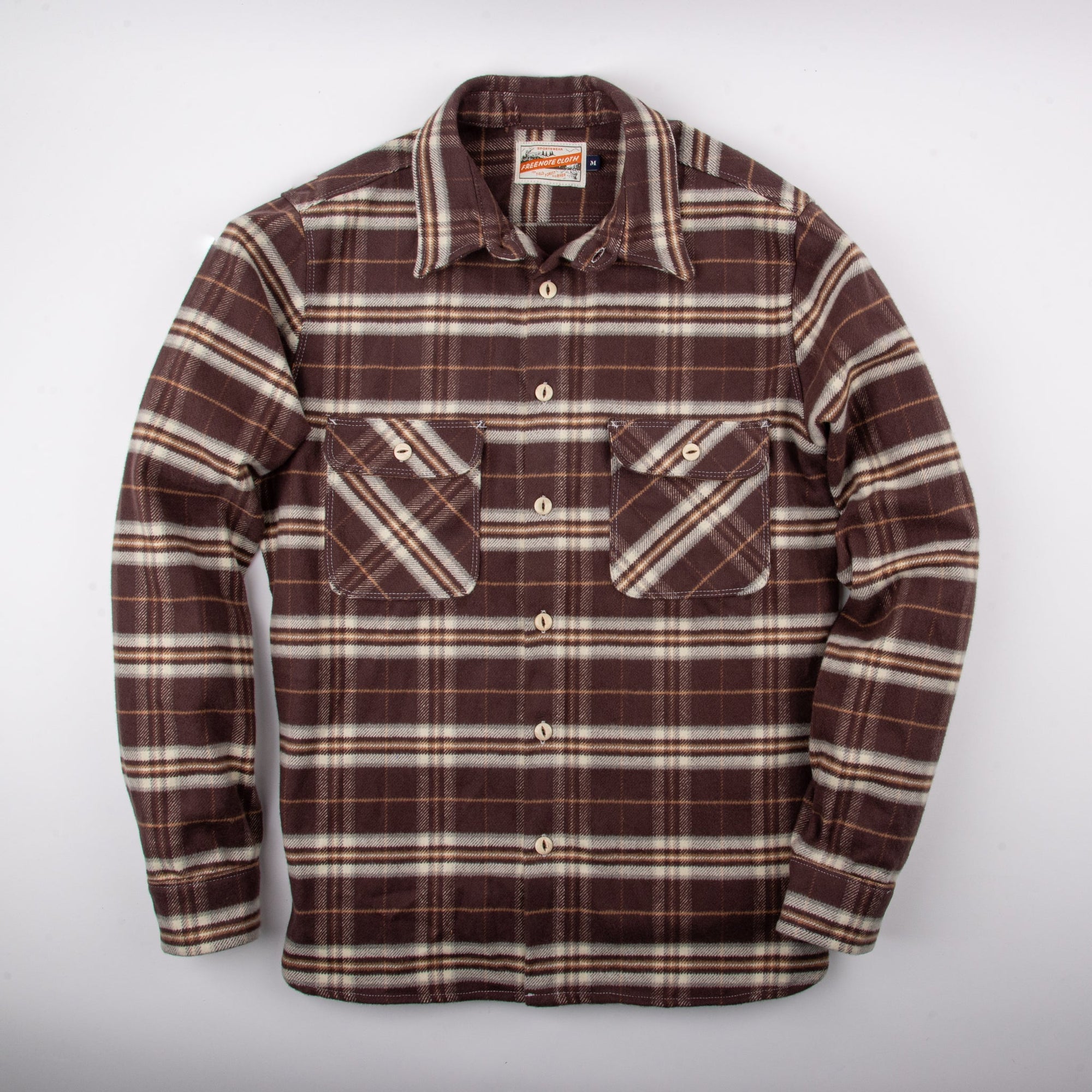 Freenote Cloth Benson Southwestern Brushed Jacquard Shirt - Olive Southwest, Long Sleeve Shirts